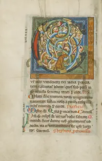 Gold Leaf Illumination Drucke: Inhabited Initial C