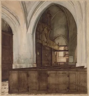 Historic Abbey Buildings Drucke: Interior of Abbey of Aramont