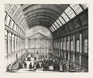 Historic UK Landmarks Drucke: Interior of the New Corn Exchange, Northampton, Uk, 1851 Engraving