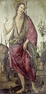 John The Baptist Painting Drucke: John the Baptist, attributed to Francesco Botticini, 1470 - 1497