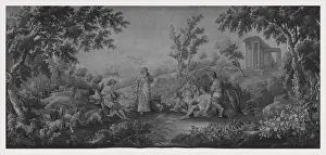 Romantic Era Landscapes Drucke: Landscape classical bucolic figures