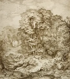 German Landscape Artists Drucke: Landscape with Forest Chapel