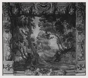 Romantic Era Landscape Painting Drucke: Landscape two hunter shepherdess