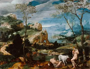 16th Century Oil Paintings Drucke: Landscape with Mercury and Argus