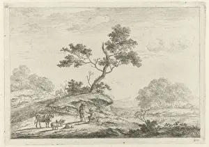 Bildnis eines Landschafts mit Hirten im Gespräch von Johannes Janson, 1761 - 1784