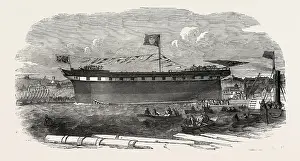 Einführung der Schiffes Vimiera in Sunderland (UK), 1851 Lithographie