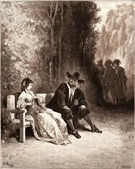 Vintage Gustave Dore Prints Drucke: The Maiden, by Gustave Dore
