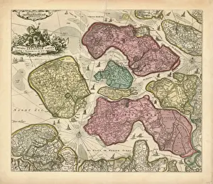 Copperplate Print Art Drucke: Map Comitatus Zelandiae tabula Frederick de Wit