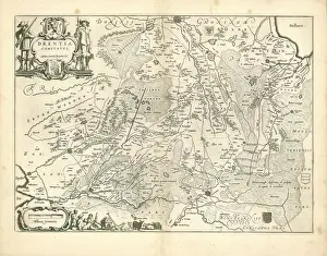 Copperplate Print Art Drucke: Map Drentia comitatvs TransiselaniA┼á tabula II
