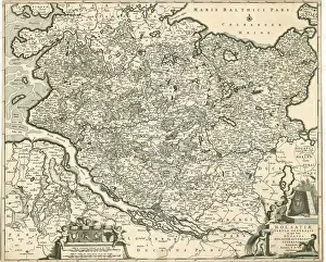 Antique Copperplate Prints For Sale Drucke: Map Holsatiae tabula generalis Frederick de Wit
