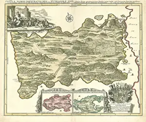 Historical Maps Of Greece Drucke: Map Insula Samos Polycratis reg et Pythagorae Phil