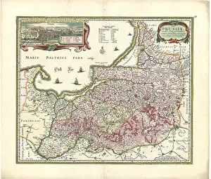 16th Century Maps Drucke: Map Tabula Prussiae eximiA curA conscripta