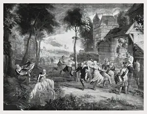 May Day Celebrations Drucke: Maypole dance
