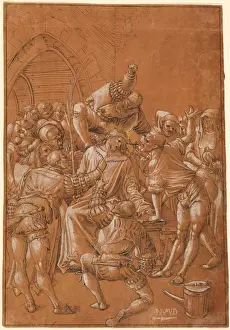 16th Century Christian Art Drucke: The Mocking of Christ