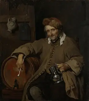 Museum Quality Artwork Drucke: The Old Drinker, Gabriel Metsu, c. 1661 - c. 1663