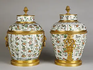 Antique Porcelain Collection Drucke: Pair of Mounted Lidded Vases