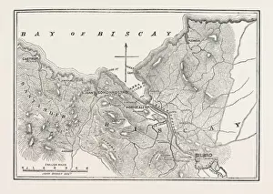 Retro Styled City Maps Drucke: Plan of Bilbao and Somorrostro, 1874