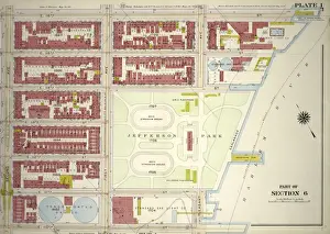 Old American Geography Maps Drucke: Plate 1: Part of Section 6