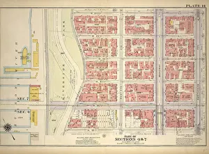 Old American Maps For Sale Drucke: Plate 14, Part of Sections 4&7: Bounded by W