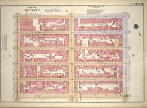 Old American Geography Maps Drucke: Plate 29, Part of Section 4: Bounded by W. 47th Street, Ninth Avenue, W. 42nd Street