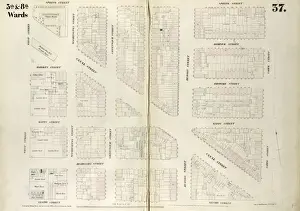 Old City Maps USA Drucke: Plate 37: Map bounded by Spring Street, Varick Street, Vestry Street, West Street
