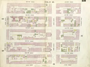 Old City Maps USA Drucke: Plate 58: Map bounded by 14th Street, University Place, 9th Street, Sixth Avenue