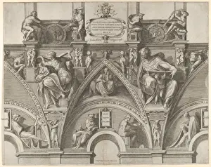 Michelangelo Buonarroti Prints Drucke: Portion Ceiling Sistine Chapel Libyan Sibyl Prophet Daniel