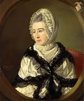 Antique Portrait Gallery Drucke: Portrait of a Lady Signed and dated, lower left: J. Russell Pinxt | 1768