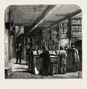 Old London Engravings Drucke: The Prerogative office, Doctors Commons, 1860, London, UK, 19th century engraving