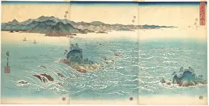Utagawa Hiroshige Drucke: 雪月花　阿波鳴-之風景 Rapids Naruto