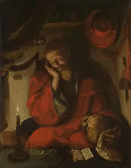 Saint Jerome Study Drucke: Saint Jerome Study Candlelight study candlelight