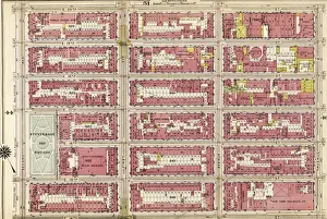 Vintage USA Map Drucke: Part of Section 3 : Plate 45