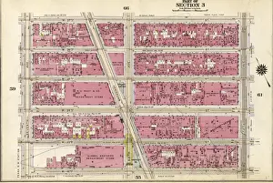 Vintage USA Maps Drucke: Part of Section 3 : Plate 60