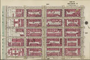 Vintage USA Geography Maps Drucke: Part of Section 6: Plate 122
