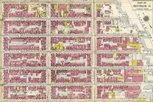 Vintage USA Maps Drucke: Part of Section 6: Plate 137