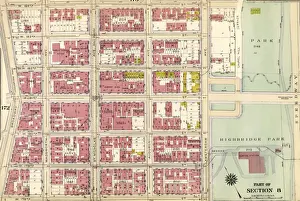 Vintage USA Map Drucke: Part of Section 8: Plate 173