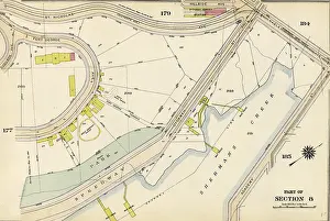 Vintage US Geography Map Drucke: Part of Section 8: Plate 180