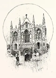 Victorian Era Engravings UK Drucke: Selby: the West Front