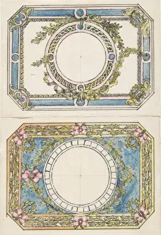 Two Separate Designs Top Bottom Rectangular Gold Enameled Box