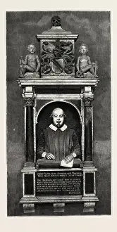 Der Shakespeares Denkmalsstatue und -Tafel sowie die Heiligen Dreifaltigkeit-Kirche in Stratford-on-Avon