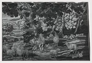 Traditional Scottish Music Drucke: Shepherd playing bagpipes