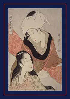 Drucke von Schinshibari = Kleidstrecker, Kitagawa, Utamaro (1753? - 1806) , Künstler; Datierung: um 1793-um 1804 U Drucke: Schirme-Strecker, Kitagawa Utamaro (1753-? 1806) Künstler Datum Erstellt
