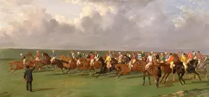 Equestrian Paintings Drucke: Silks and Satins of the Turf Signed and dated, lower left: Ben Herring | 1865