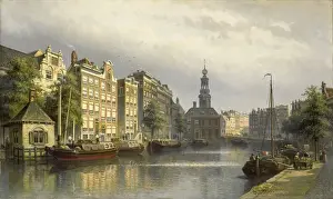 Amsterdam Canal View Drucke: Singel Amsterdam looking towards Mint View direction