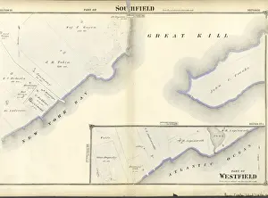 Old American Geography Maps Drucke: Part of Southfield