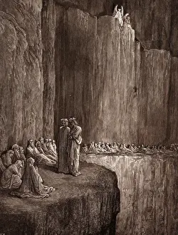 Romanticism Colour Engraving Drucke: The Spirits of the Envious, by Gustave Dore