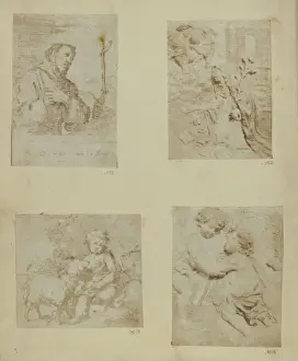 British Artist 19th Century Drucke: St Francis. supposedly unique etching Murillo