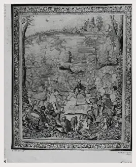 Hunting Scene Drucke: Stag hunt right side
