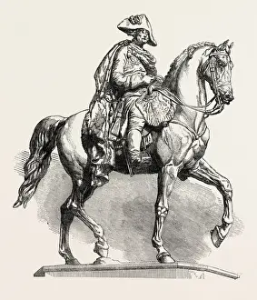 Frederick The Great Statue Drucke: Statue of Frederick the Great, at Berlin, Germany, 1851 Engraving