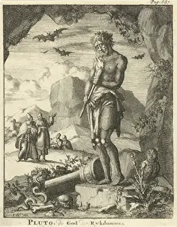 Statue Pluto Gott des Reichtums Titel Objekt Druck oben rechts